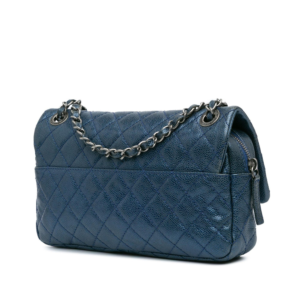 Chanel Medium Quilted Iridescent Caviar Easy Flap