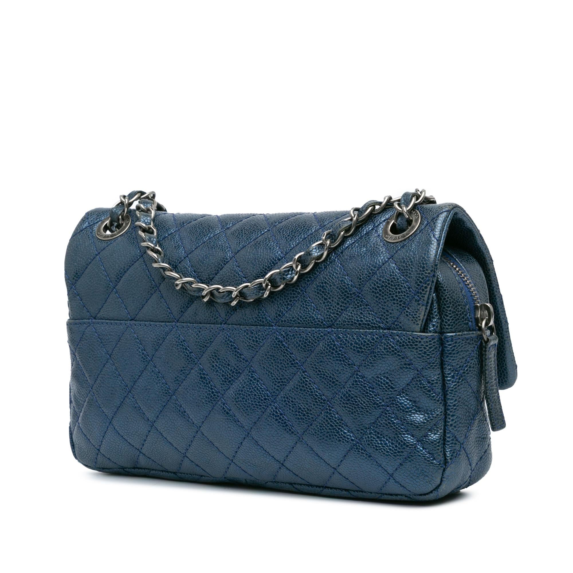 Chanel Medium Quilted Iridescent Caviar Easy Flap