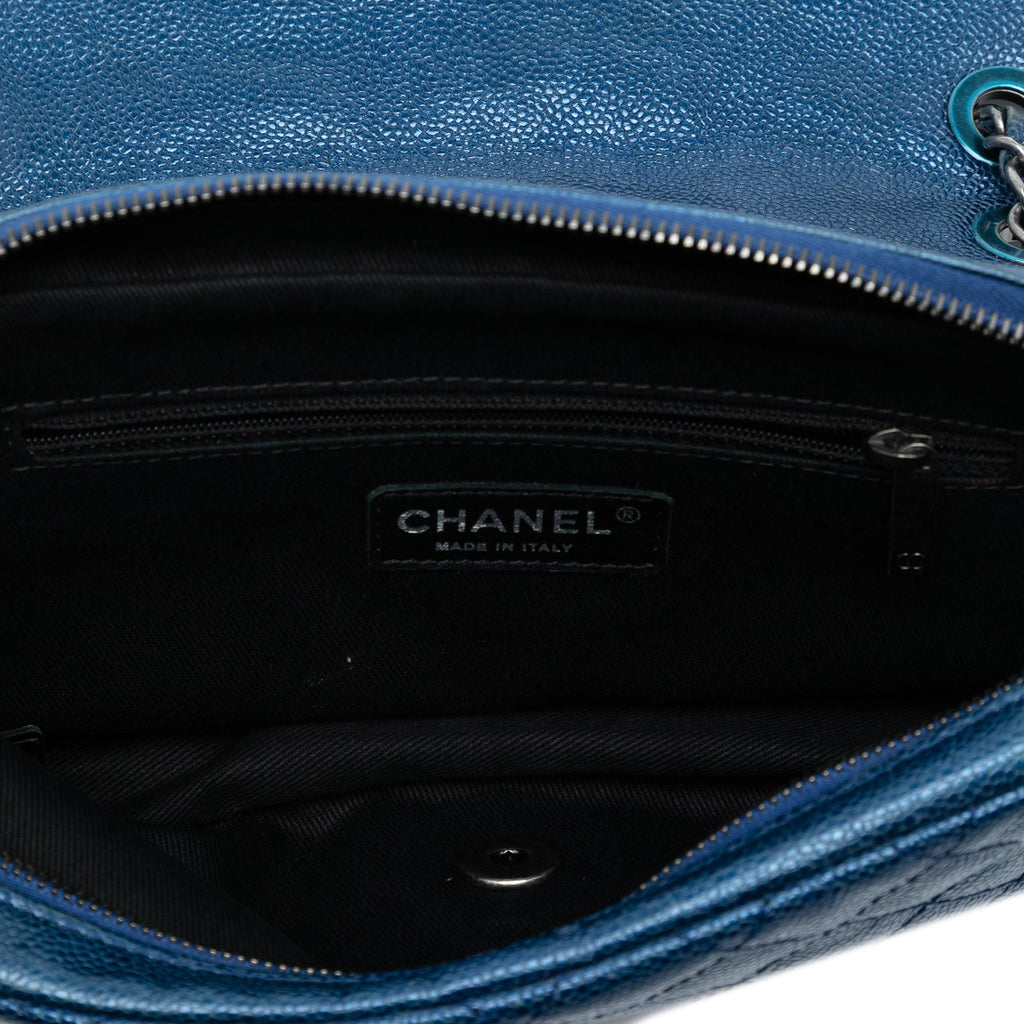 Chanel Medium Quilted Iridescent Caviar Easy Flap