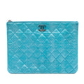 Chanel Medium Quilted Iridescent Lambskin O Case Clutch
