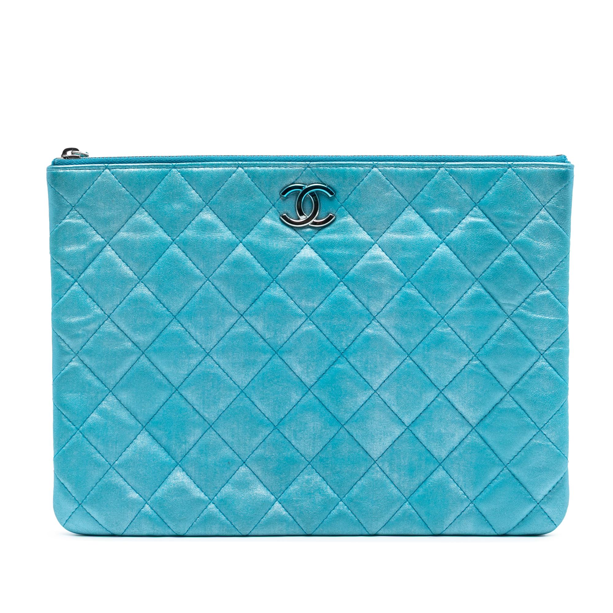 Chanel Medium Quilted Iridescent Lambskin O Case Clutch