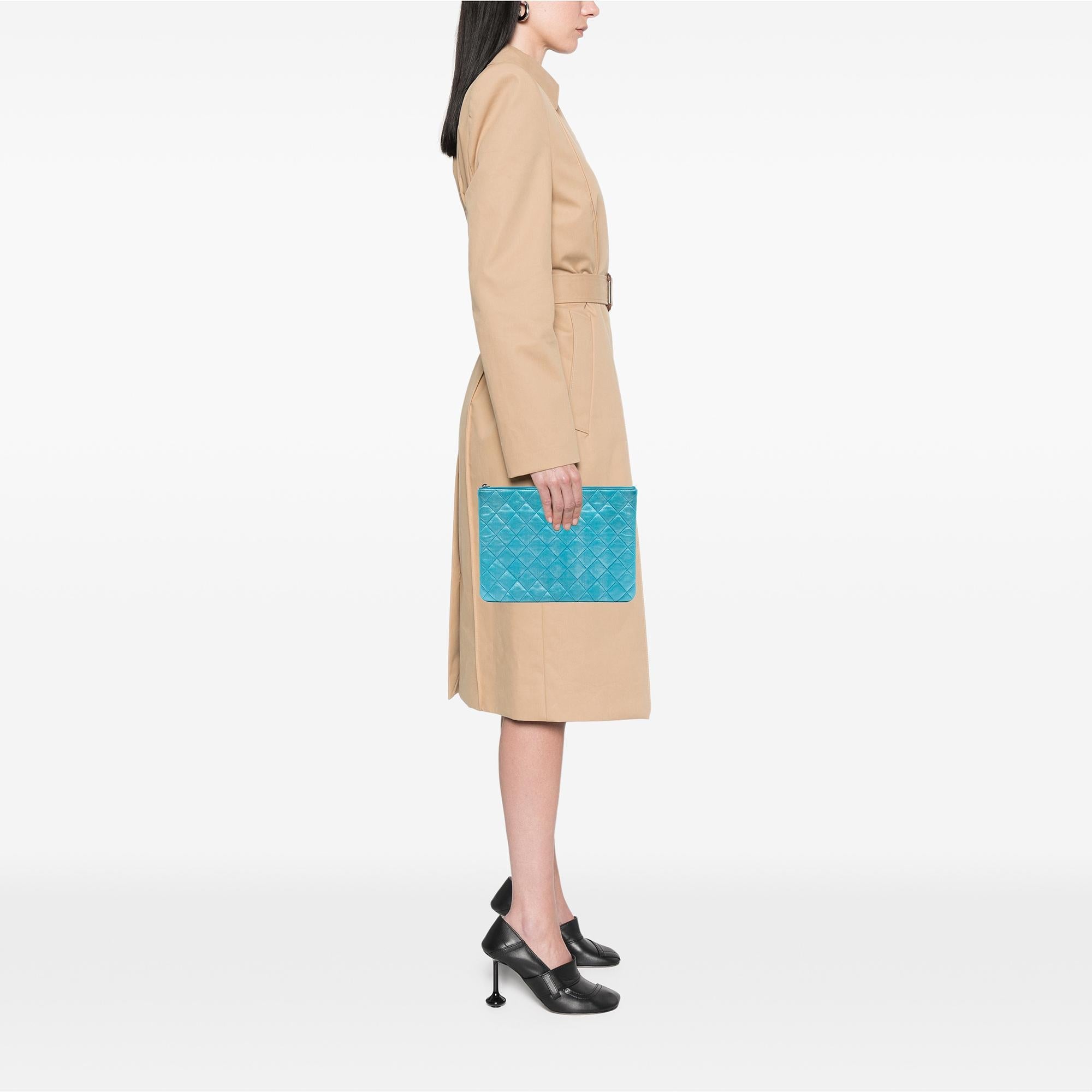 Chanel Medium Quilted Iridescent Lambskin O Case Clutch