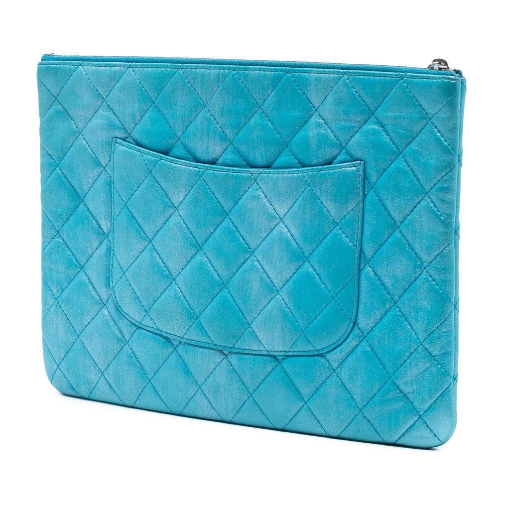 Chanel Medium Quilted Iridescent Lambskin O Case Clutch