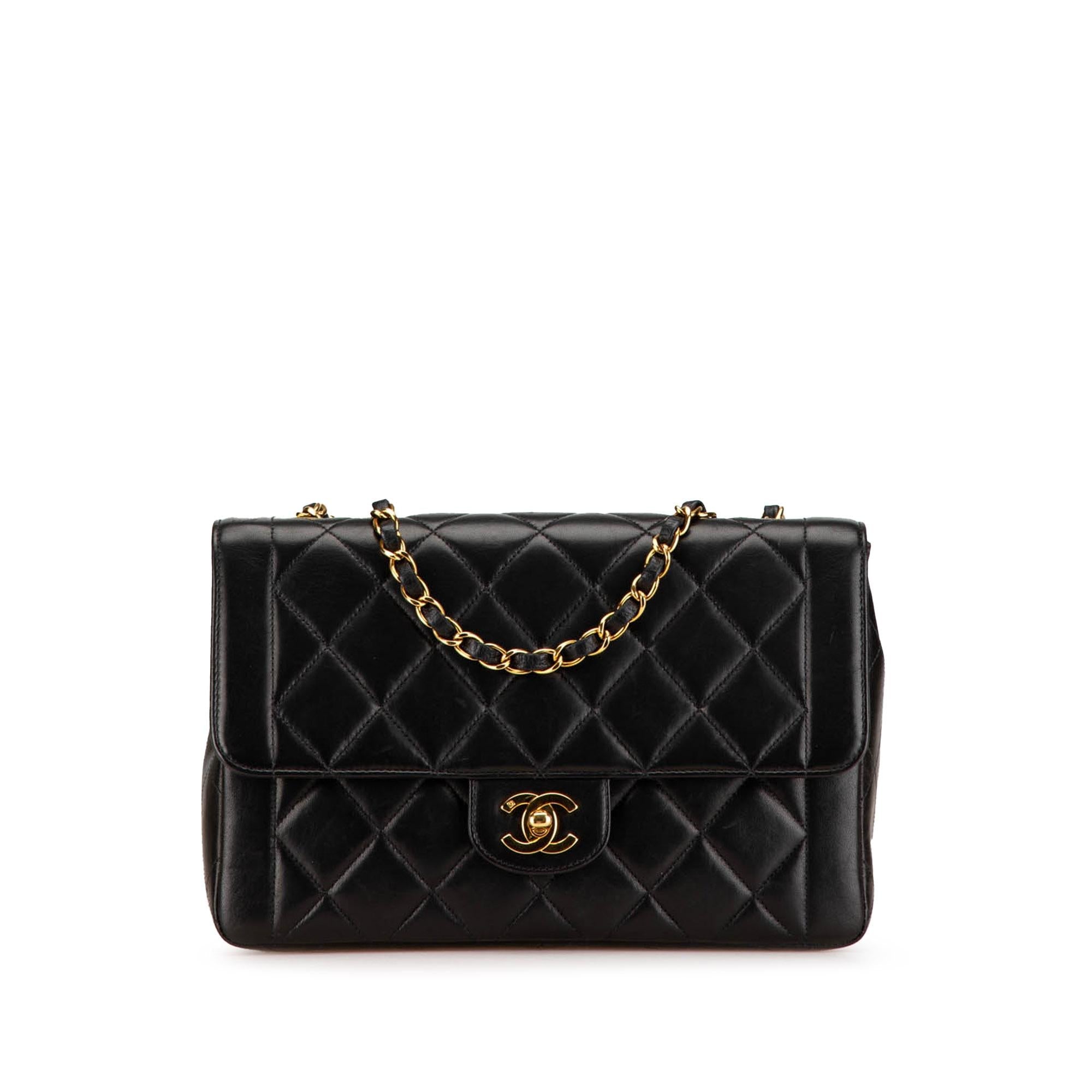 Chanel Medium Quilted Lambskin Border Single Flap (SHG-Tu2Hic)