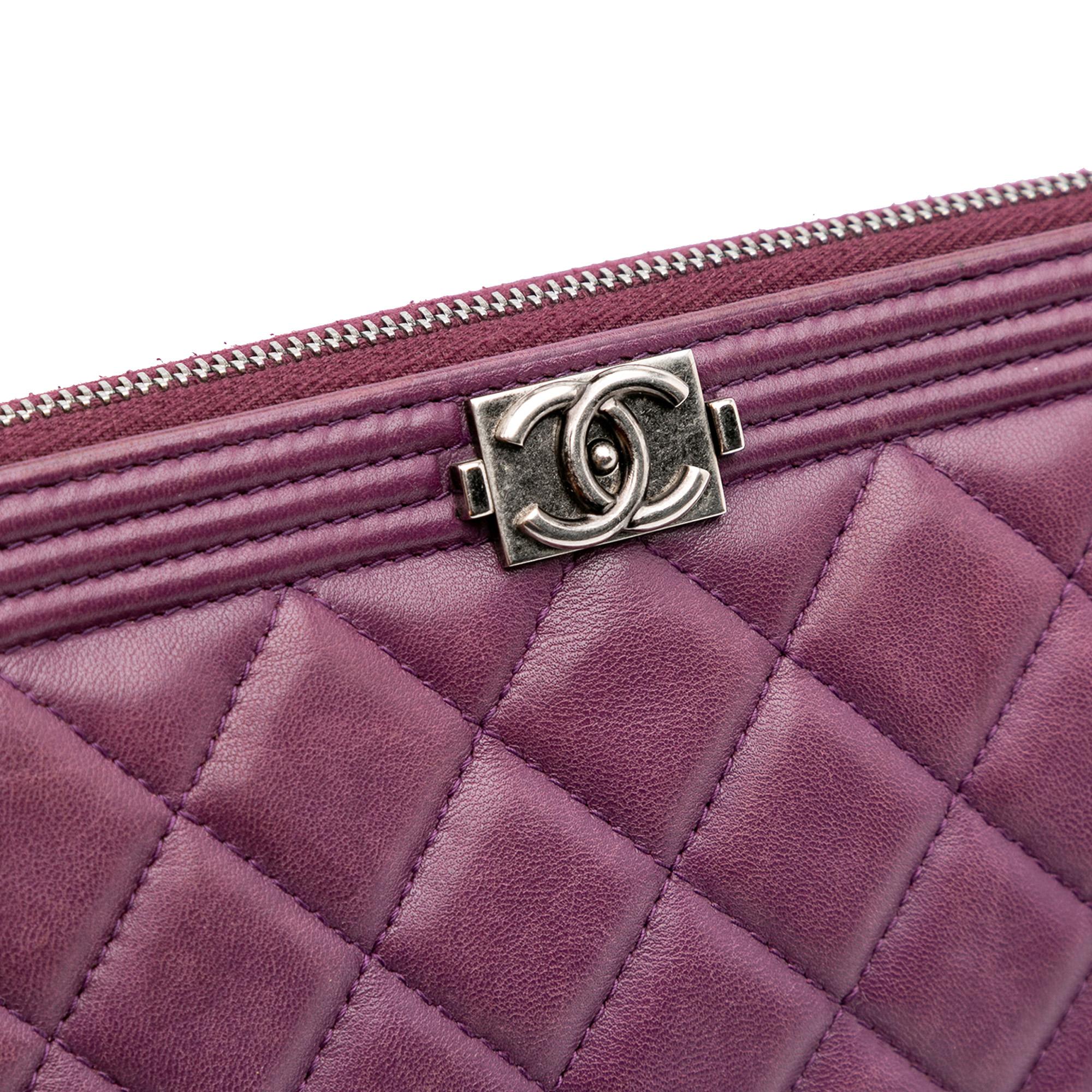 Chanel Medium Quilted Lambskin Boy O Case Clutch