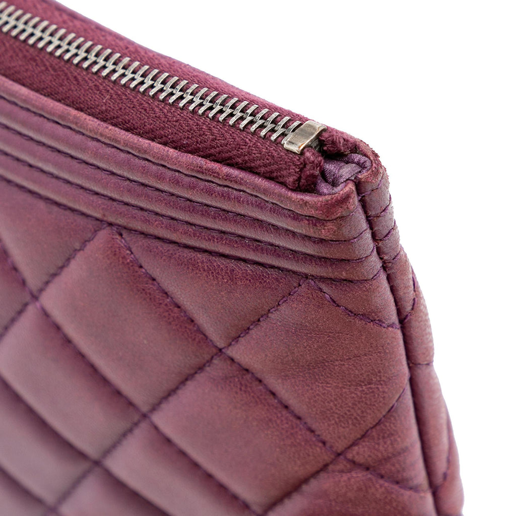 Chanel Medium Quilted Lambskin Boy O Case Clutch