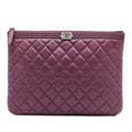 Chanel Medium Quilted Lambskin Boy O Case Clutch
