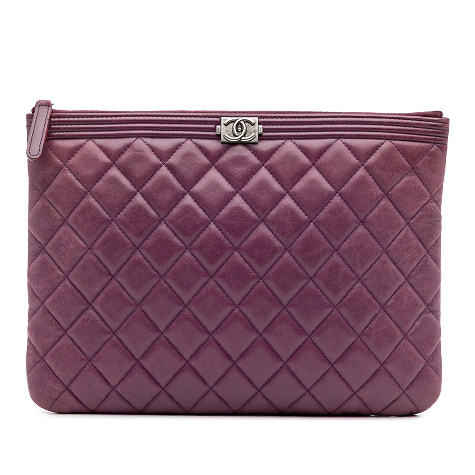 Chanel Medium Quilted Lambskin Boy O Case Clutch