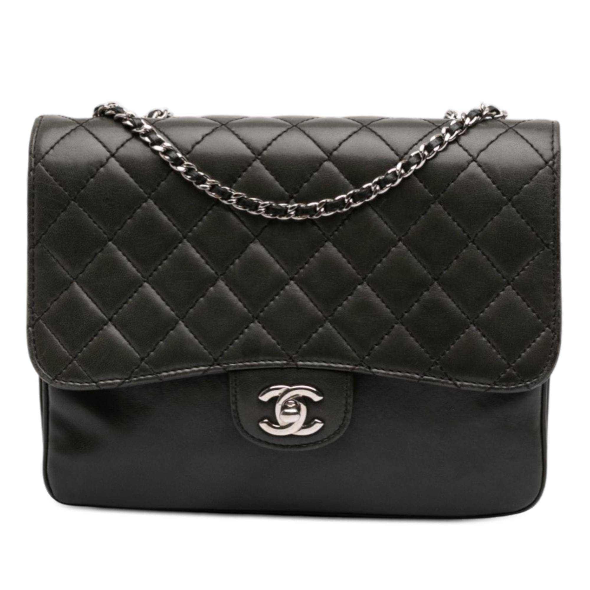 Chanel Medium Quilted Lambskin Clams Pocket Flap