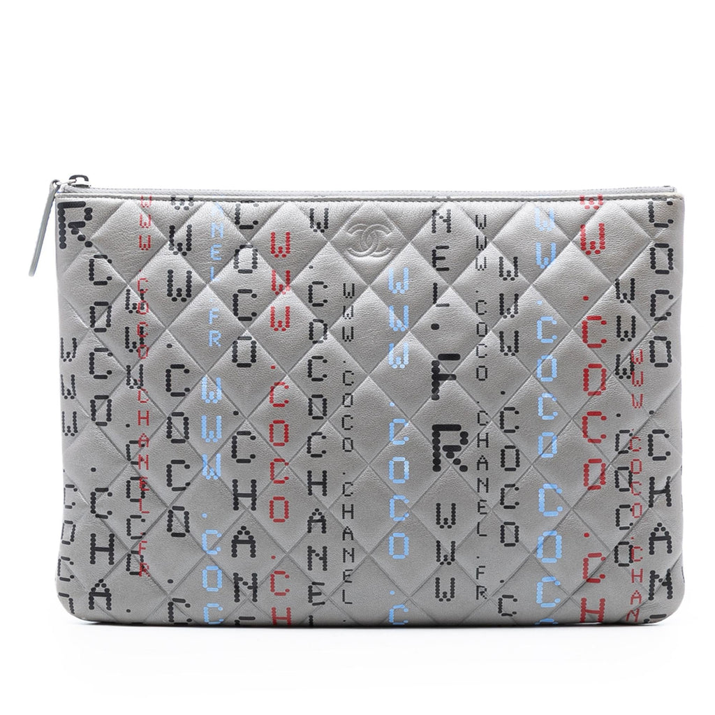 Chanel Medium Quilted Lambskin Data Center O Case Clutch