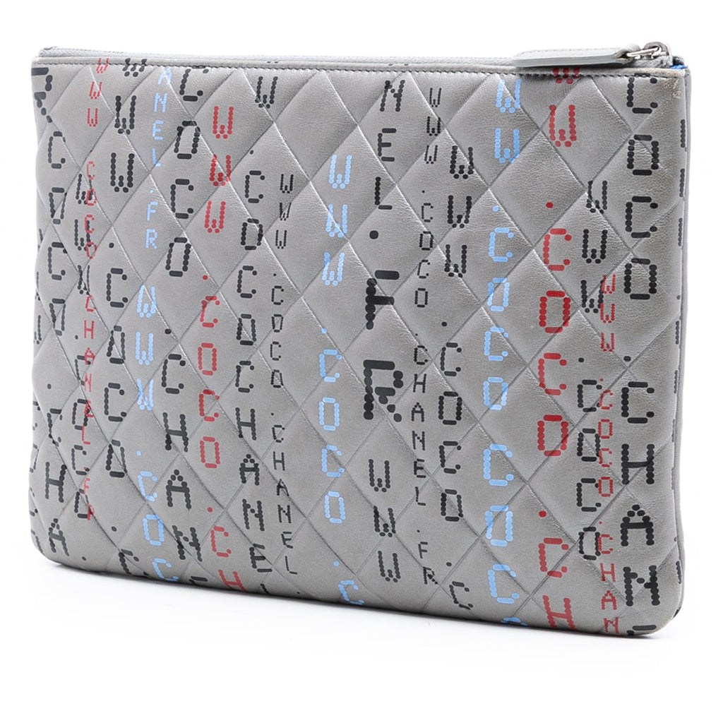 Chanel Medium Quilted Lambskin Data Center O Case Clutch