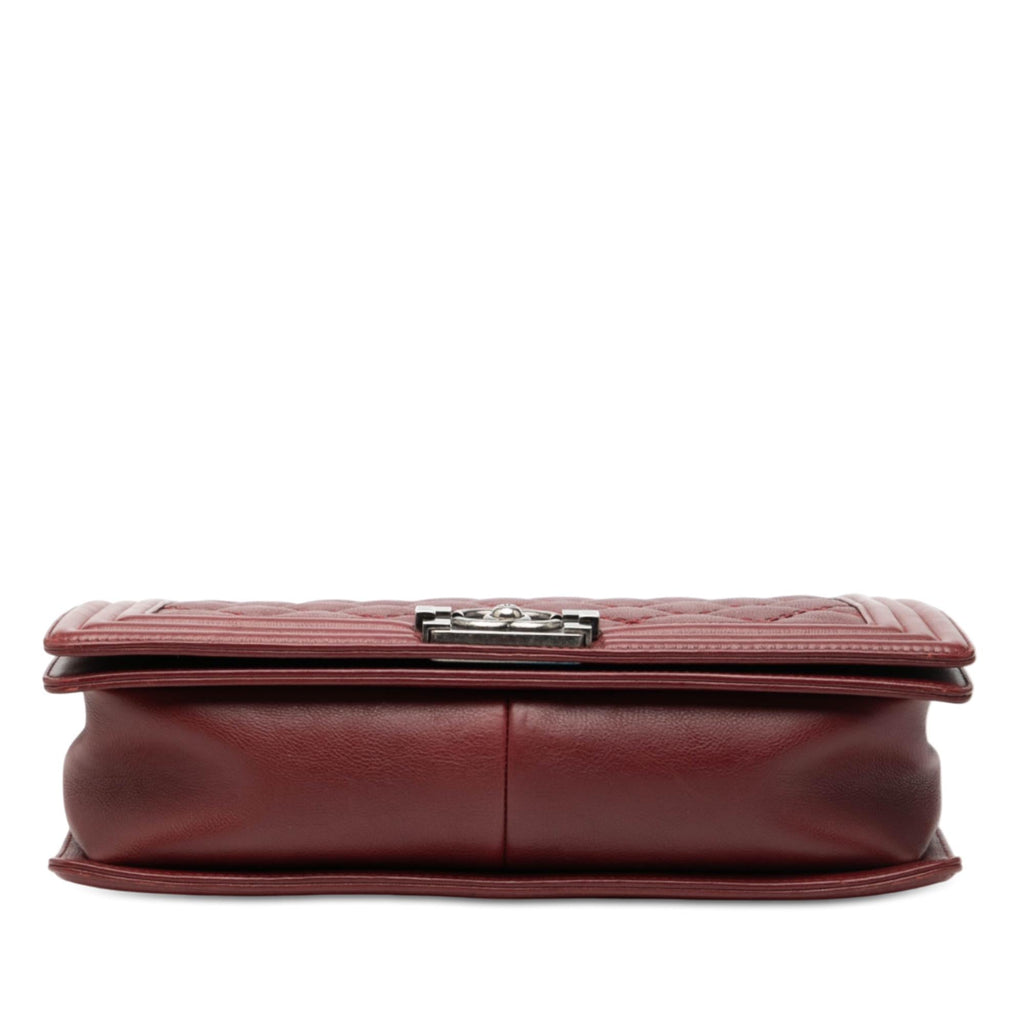 Chanel Medium Quilted Lambskin Double Stitch Boy Flap