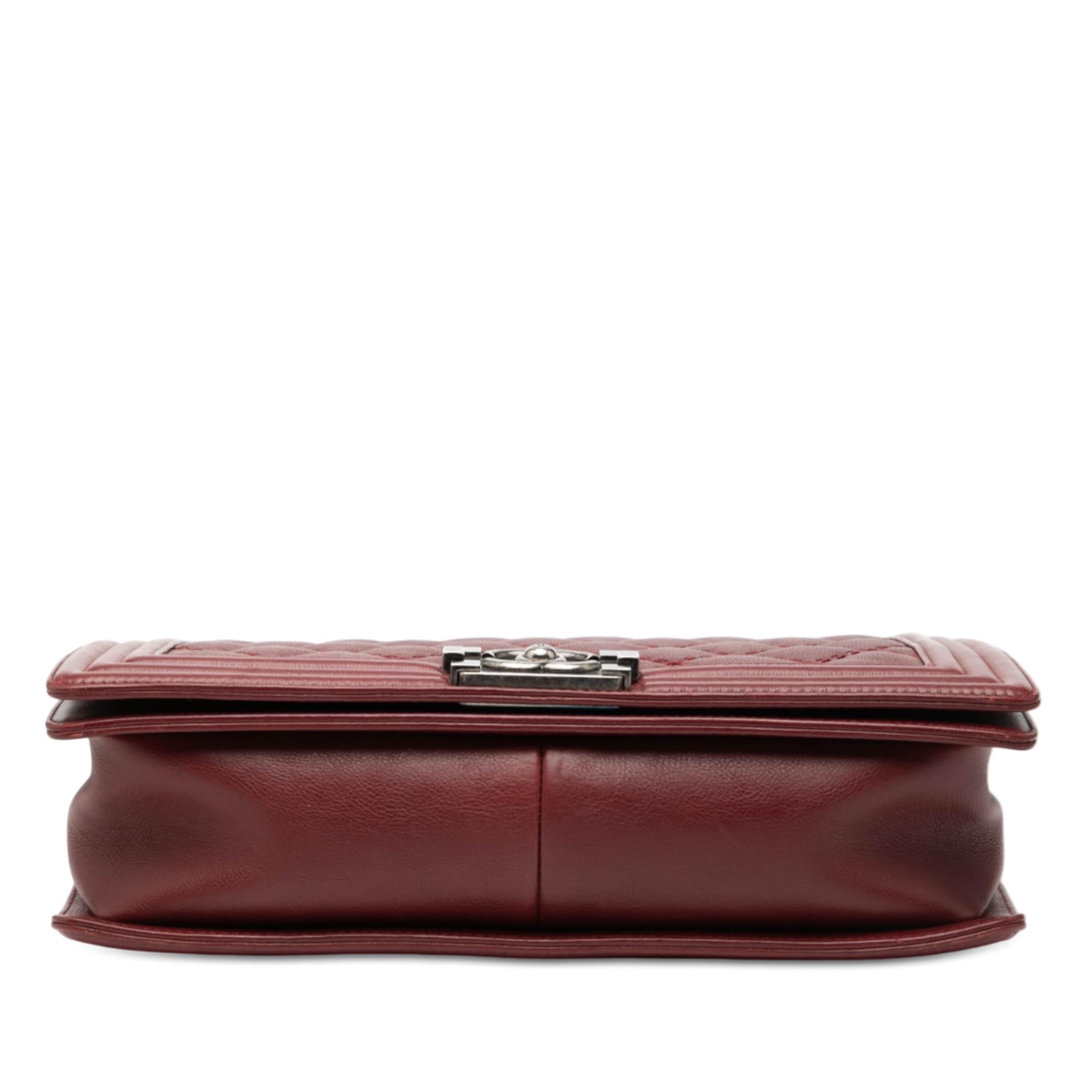 Chanel Medium Quilted Lambskin Double Stitch Boy Flap