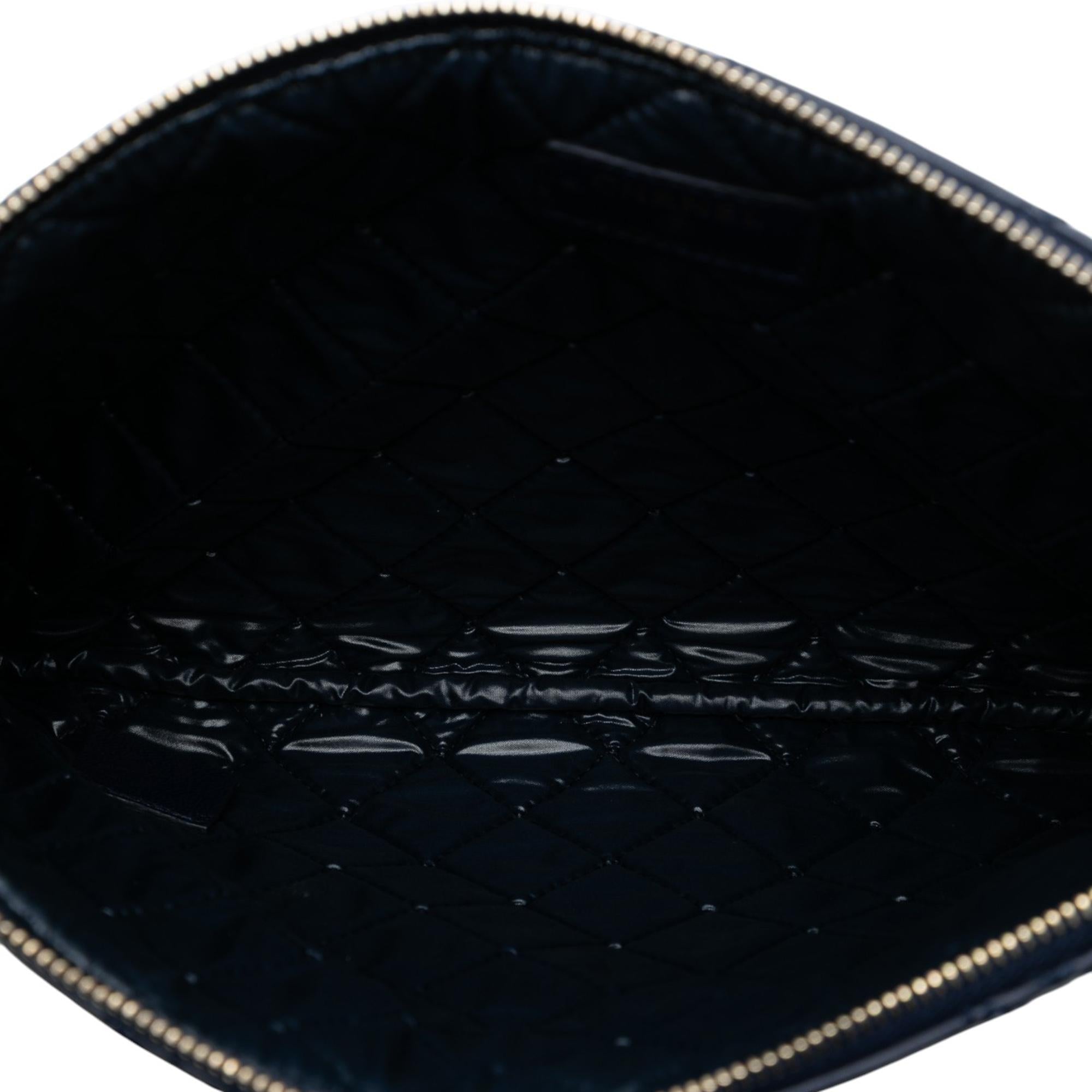 Chanel Medium Quilted Lambskin Double Stitch Tassel O Case Clutch