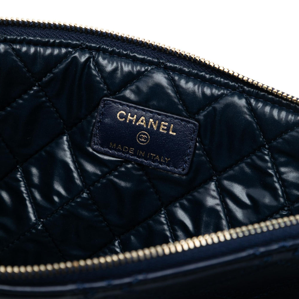 Chanel Medium Quilted Lambskin Double Stitch Tassel O Case Clutch