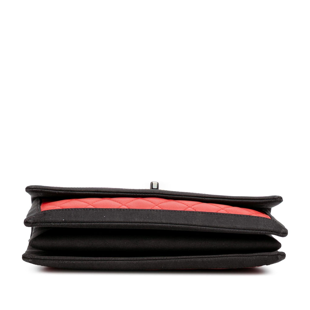 Chanel Medium Quilted Lambskin Grosgrain Two Tone Flap