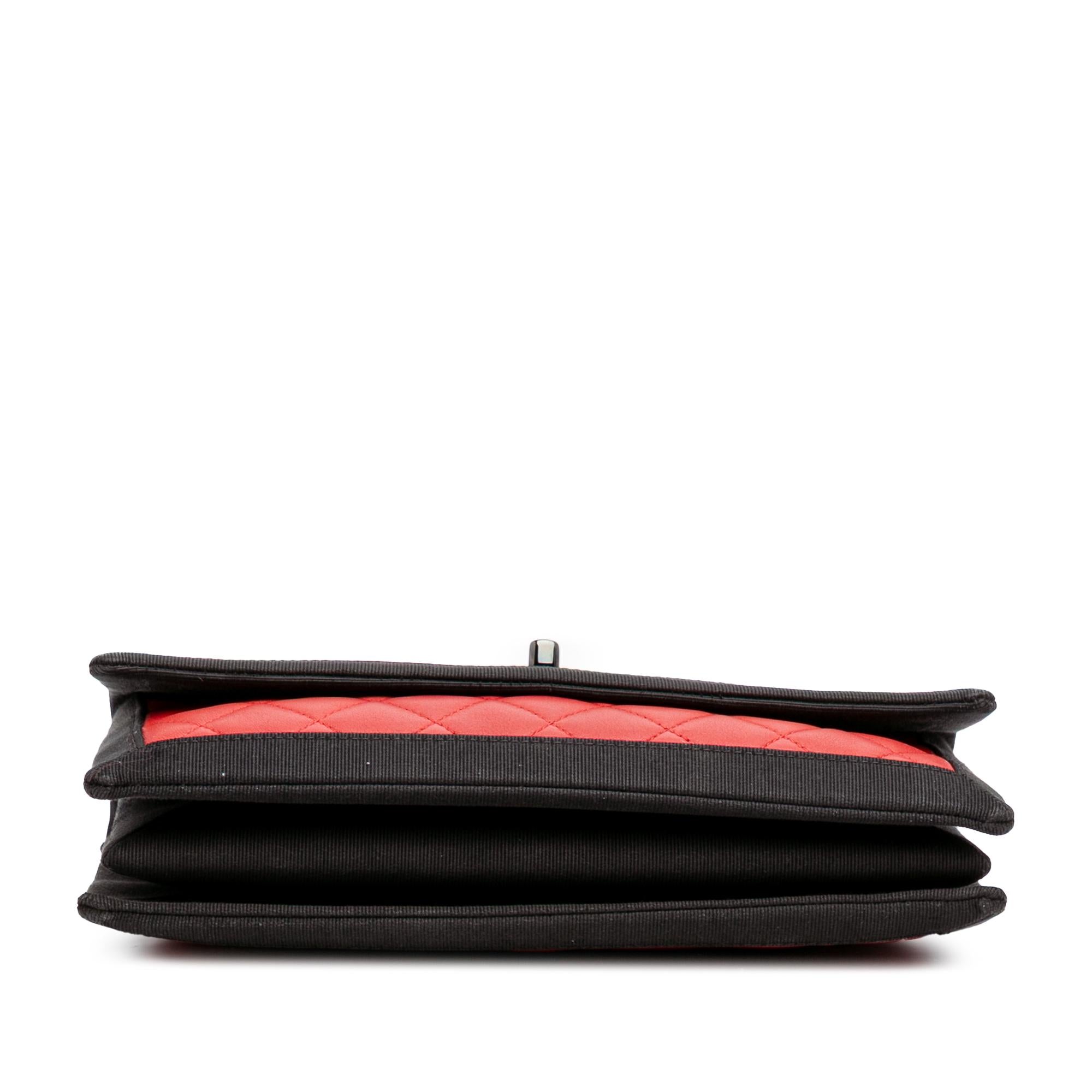 Chanel Medium Quilted Lambskin Grosgrain Two Tone Flap