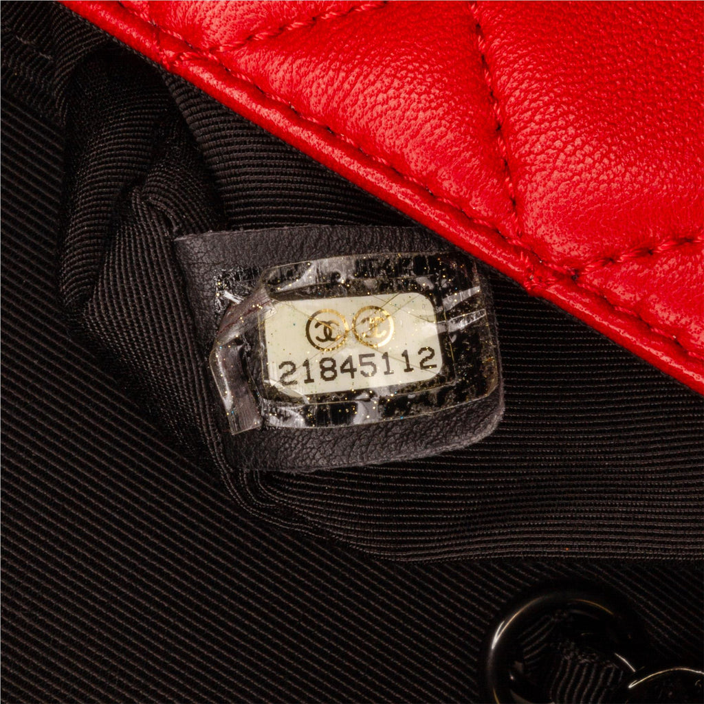 Chanel Medium Quilted Lambskin Grosgrain Two Tone Flap