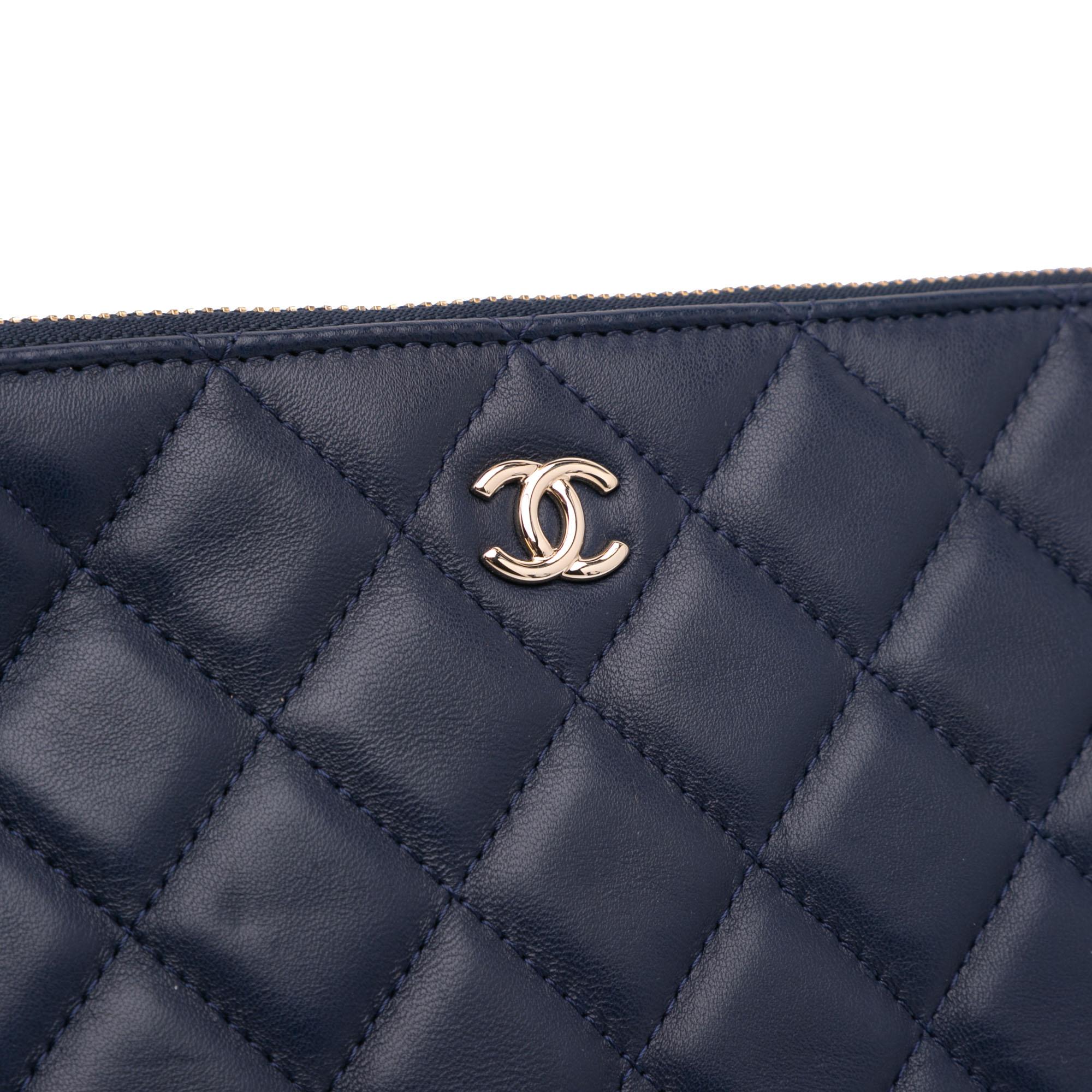Chanel Medium Quilted Lambskin O Case Clutch