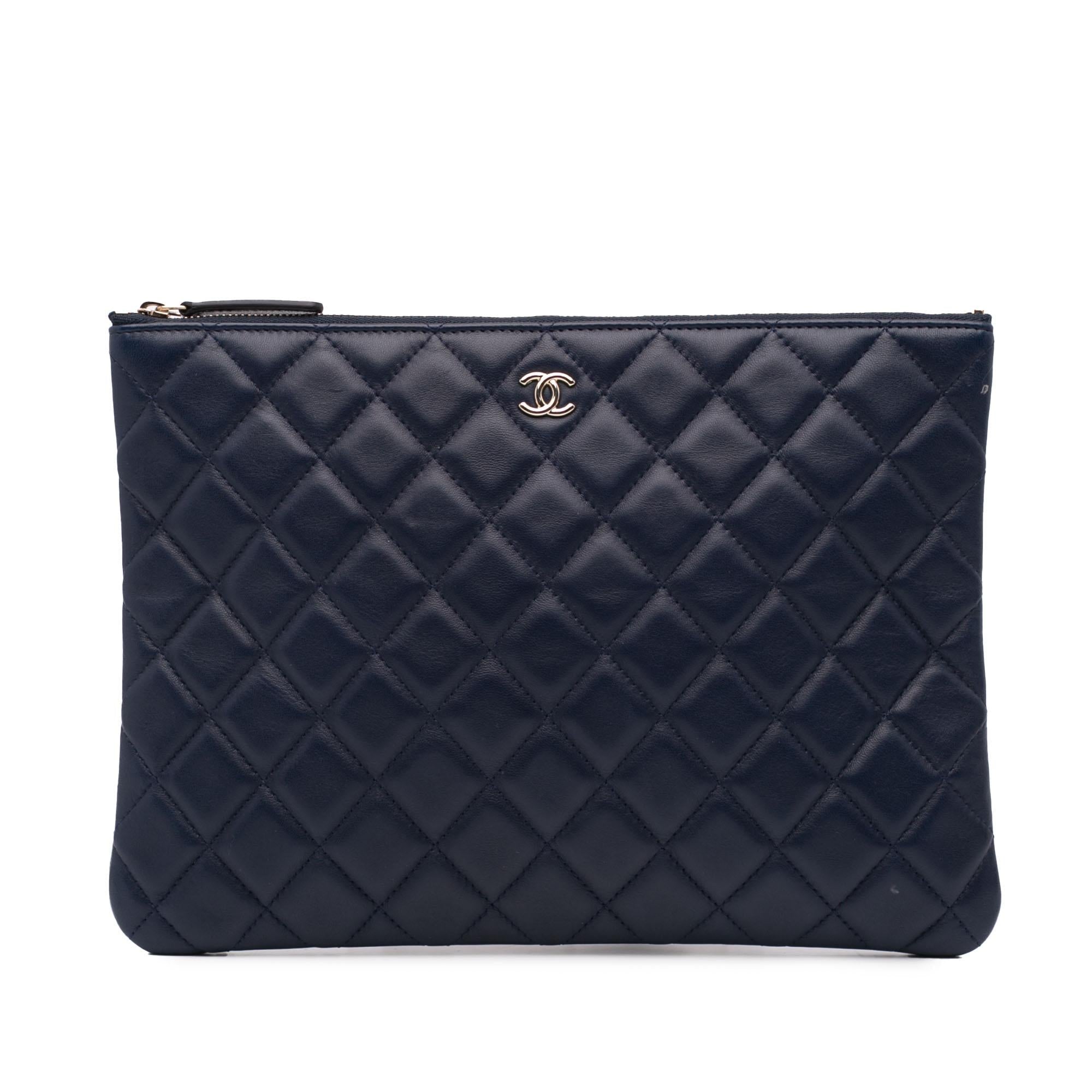 Chanel Medium Quilted Lambskin O Case Clutch