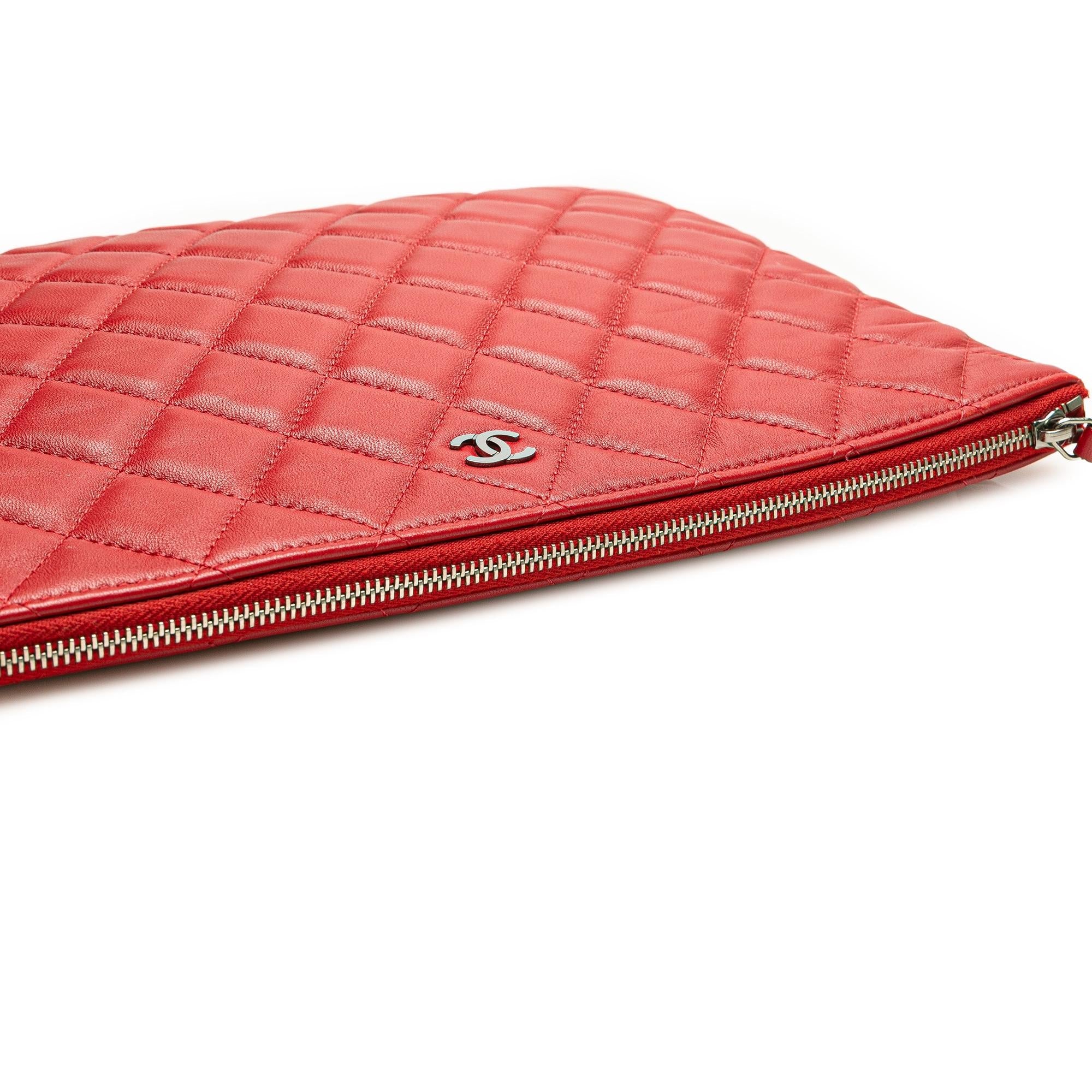 Chanel Medium Quilted Lambskin O Case Clutch