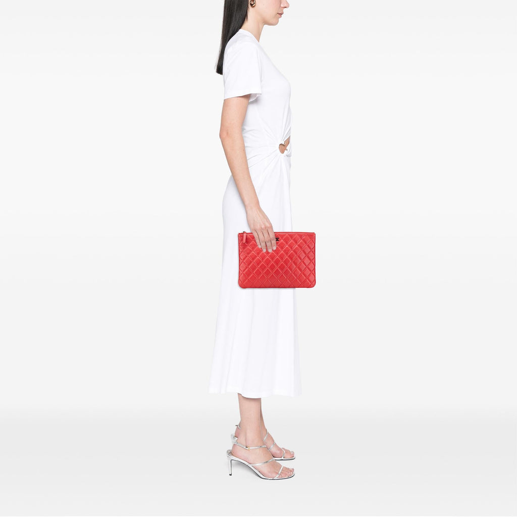 Chanel Medium Quilted Lambskin O Case Clutch