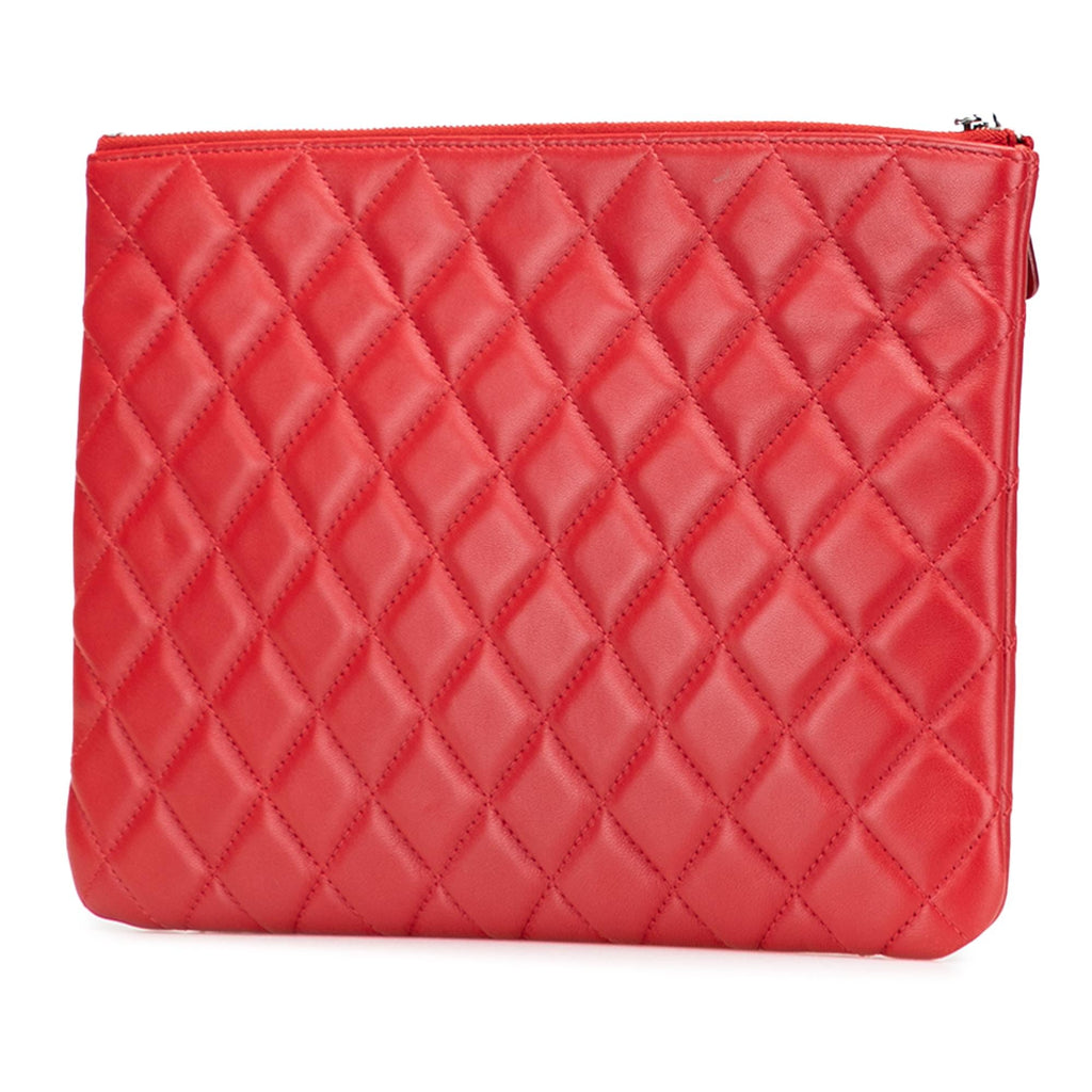 Chanel Medium Quilted Lambskin O Case Clutch