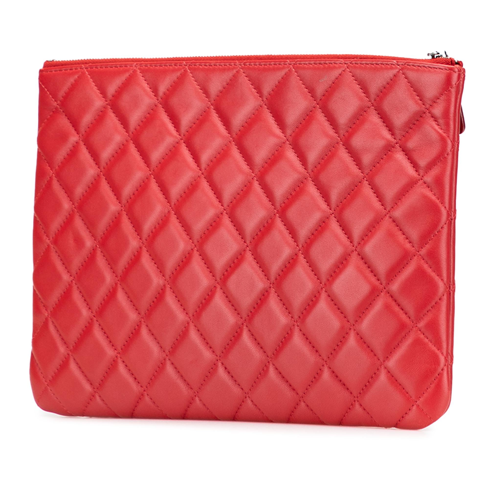 Chanel Medium Quilted Lambskin O Case Clutch