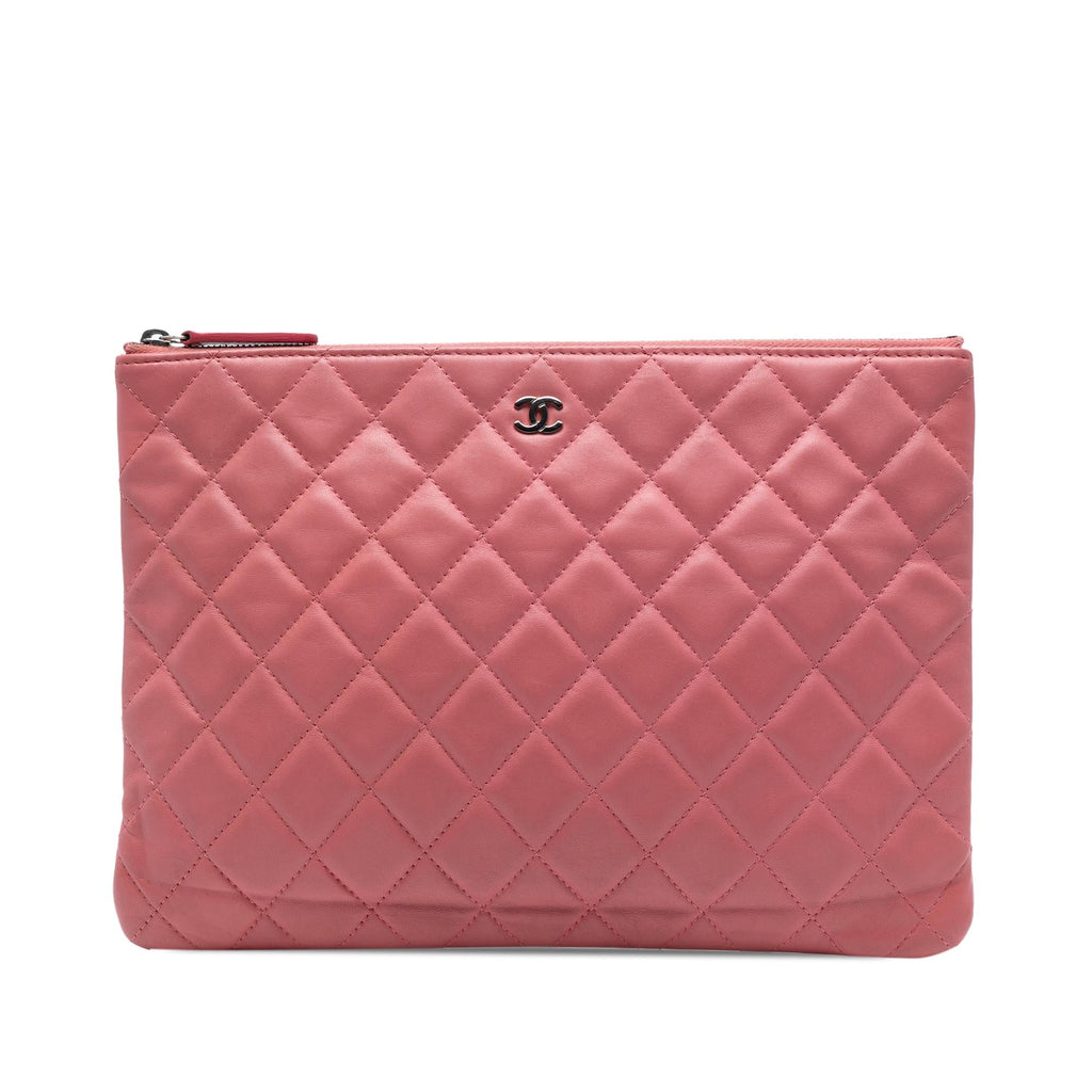 Chanel Medium Quilted Lambskin O Case Clutch
