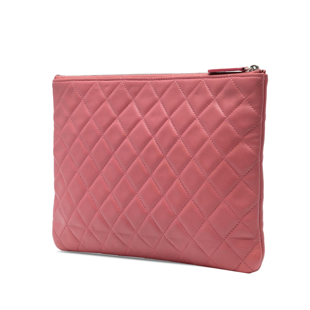 Chanel Medium Quilted Lambskin O Case Clutch