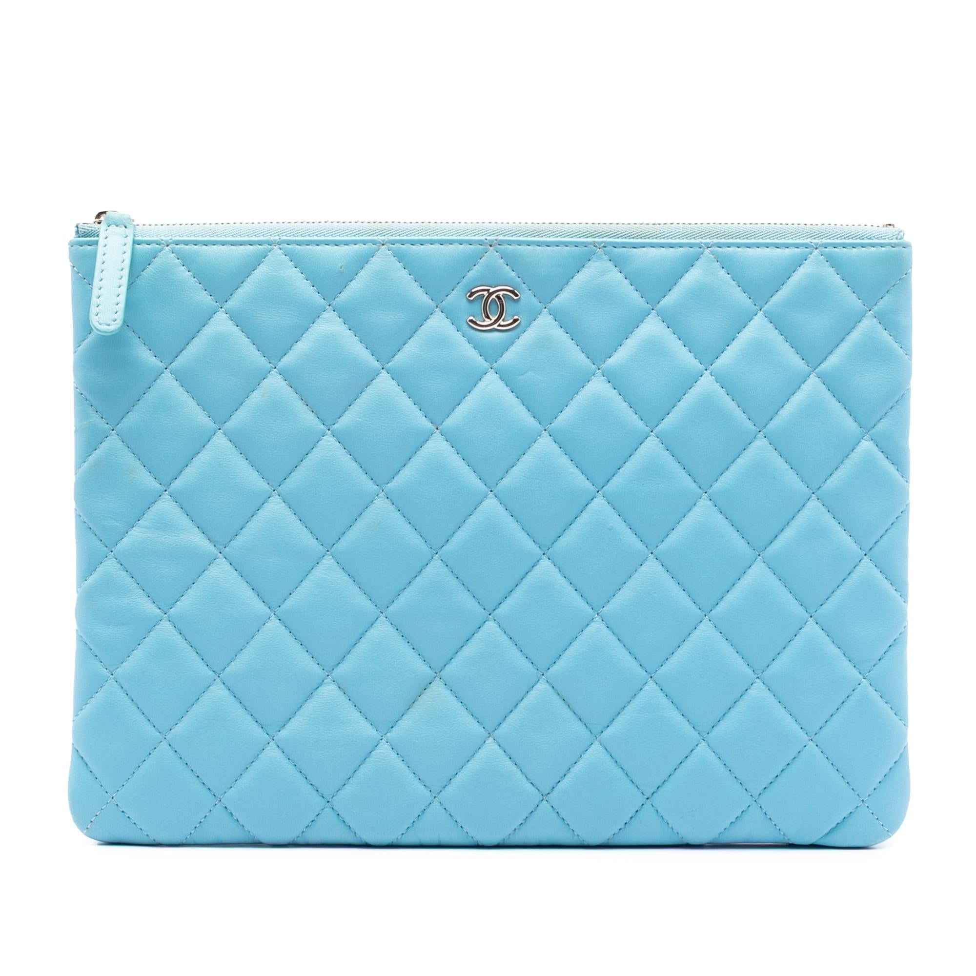 Chanel Medium Quilted Lambskin O Case Clutch
