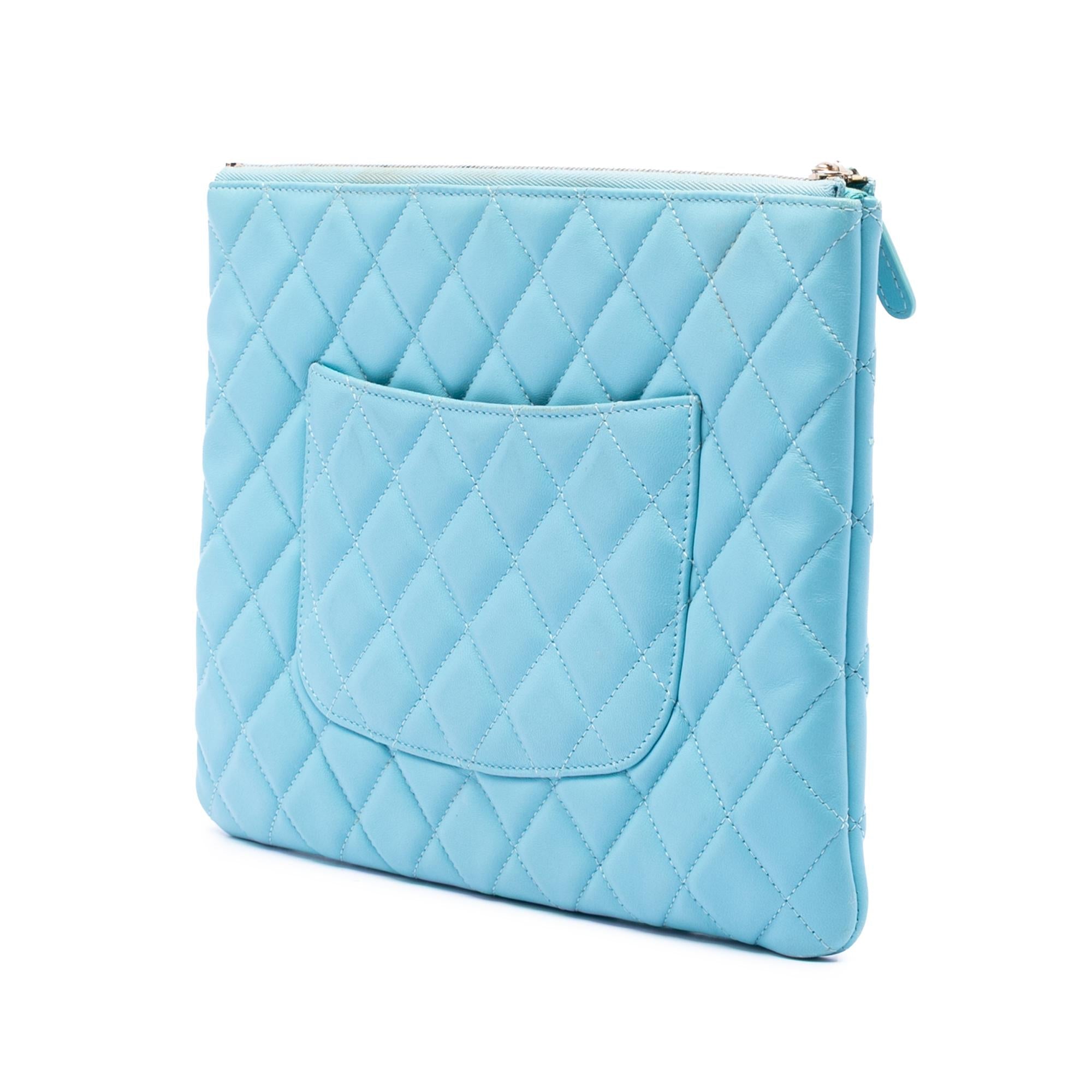 Chanel Medium Quilted Lambskin O Case Clutch