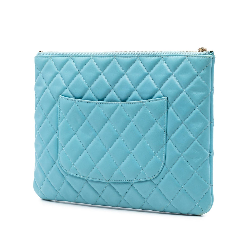 Chanel Medium Quilted Lambskin O Case Clutch