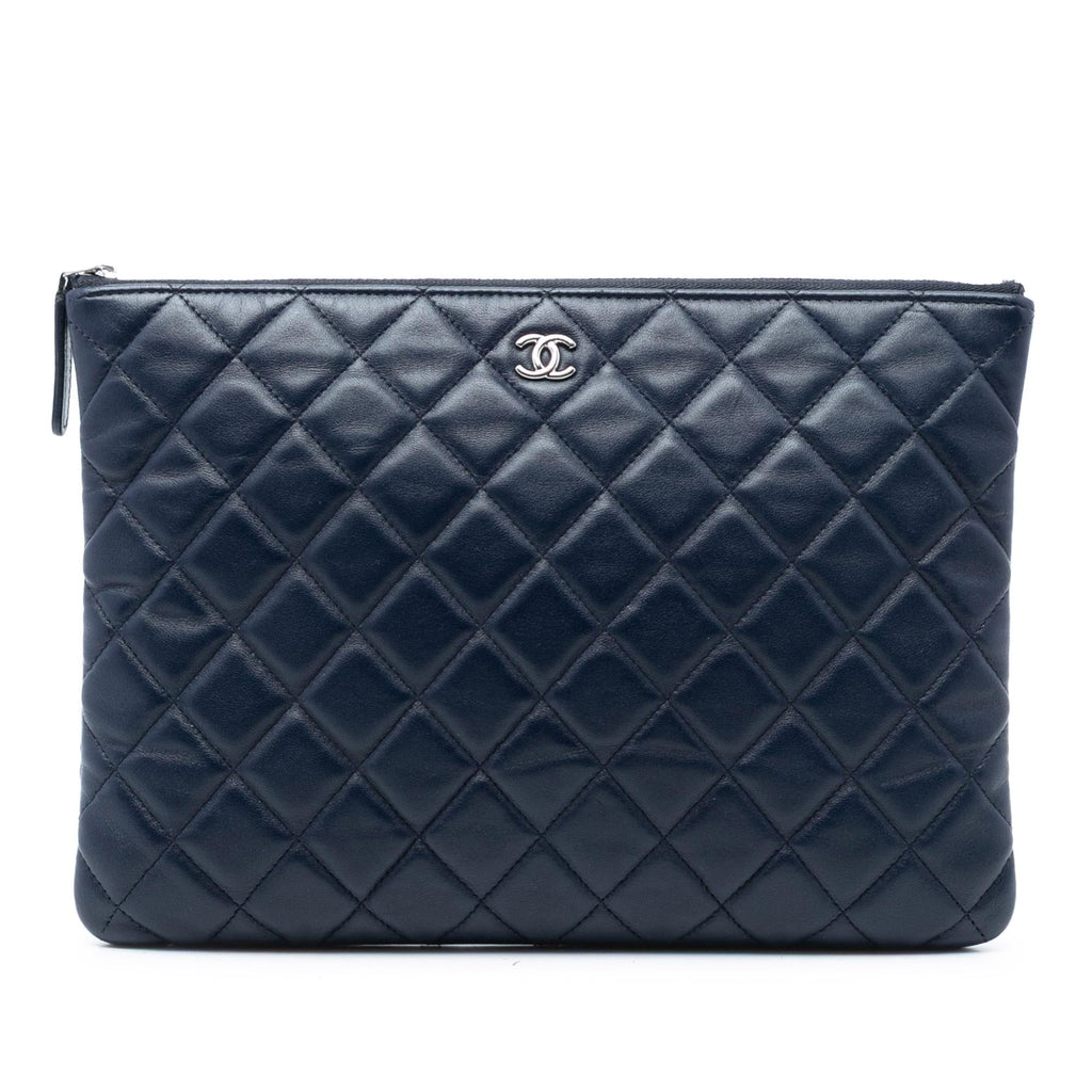 Chanel Medium Quilted Lambskin O Case Clutch