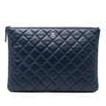 Chanel Medium Quilted Lambskin O Case Clutch