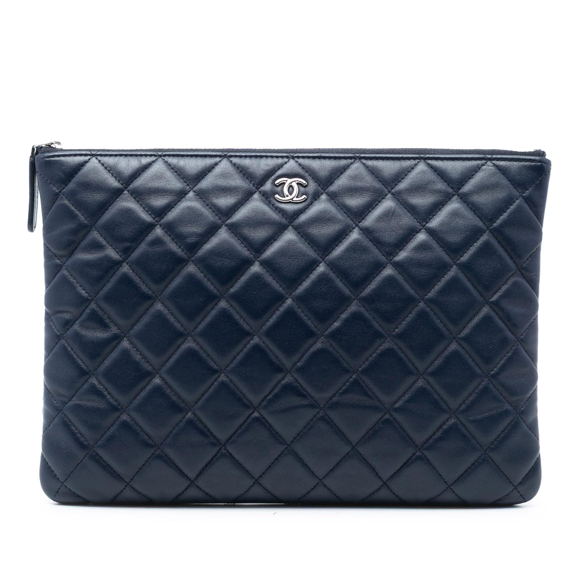 Chanel Medium Quilted Lambskin O Case Clutch