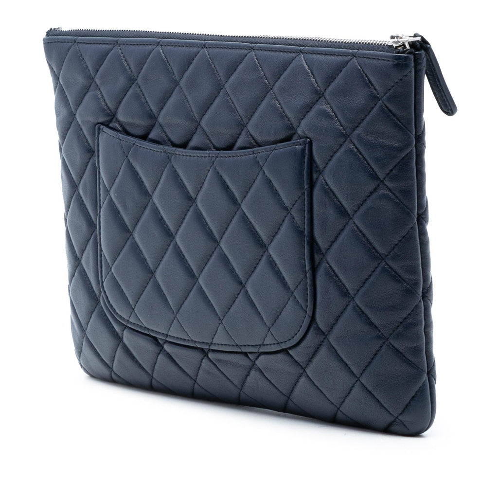 Chanel Medium Quilted Lambskin O Case Clutch