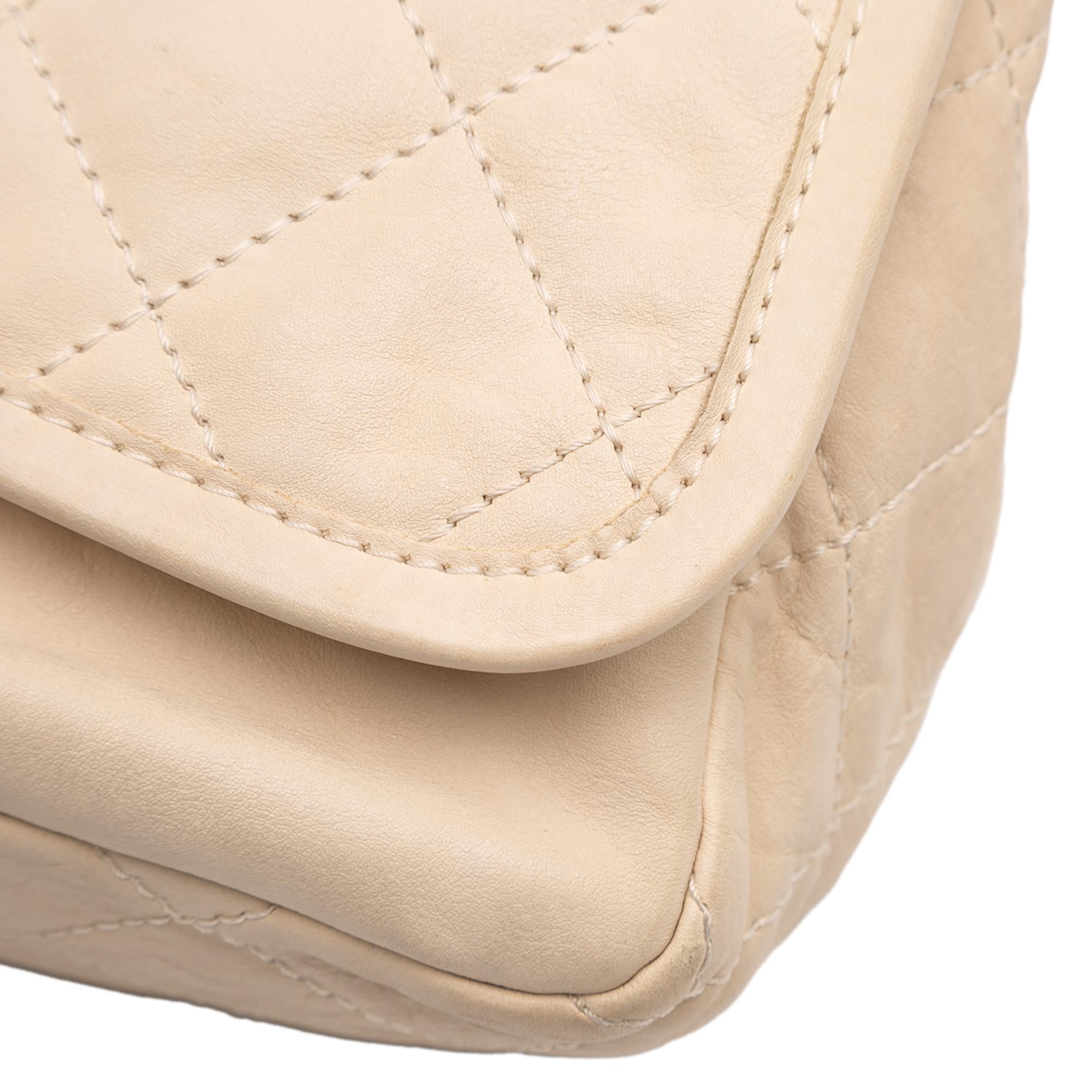 Chanel Medium Quilted Lambskin Reissue 2.55 Natural Beauty Split Pocket Flap