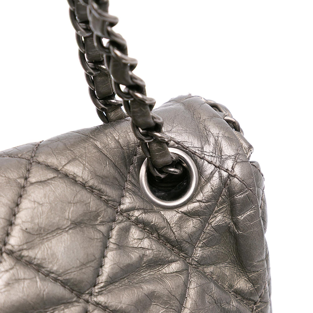 Chanel Medium Quilted Metallic Aged Calfskin Chain Me Flap
