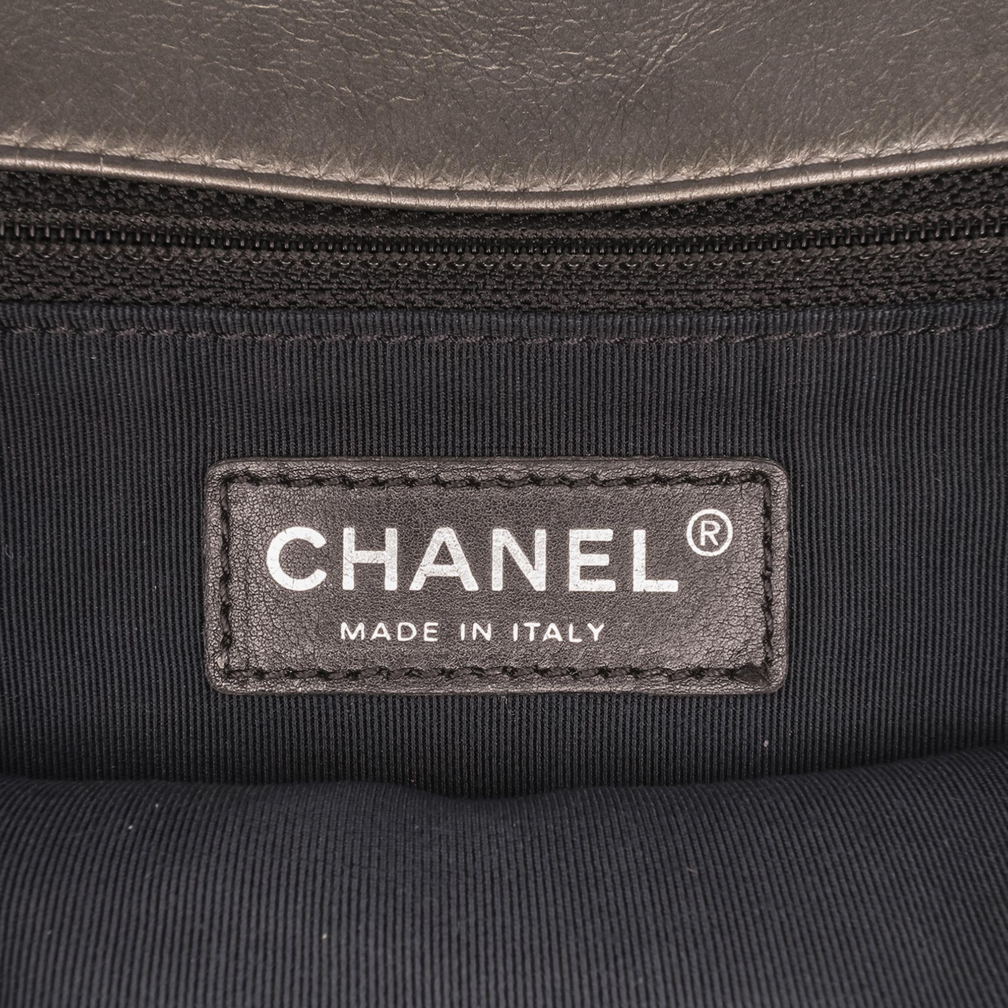 Chanel Medium Quilted Metallic Aged Calfskin Chain Me Flap