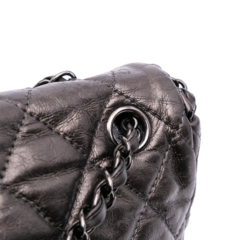 Chanel Medium Quilted Metallic Aged Calfskin Chain Me Flap