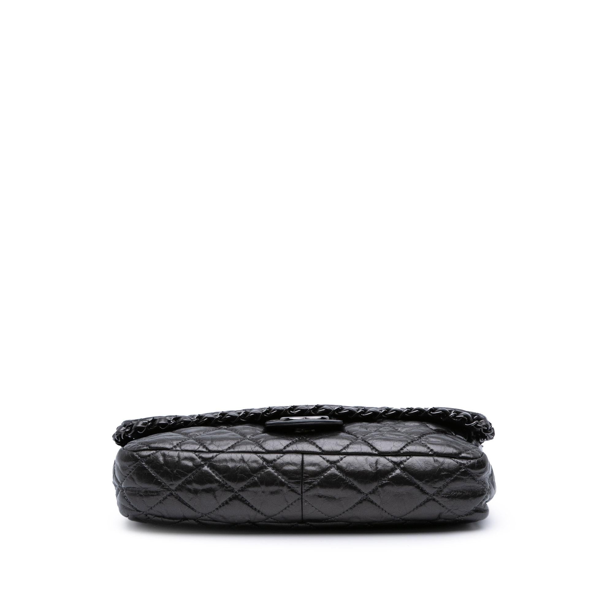 Chanel Medium Quilted Metallic Aged Calfskin Chain Me Flap