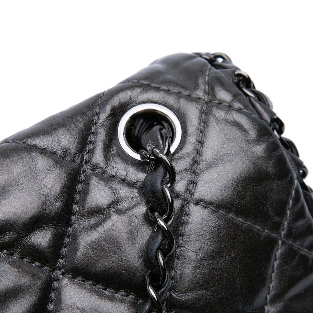 Chanel Medium Quilted Metallic Aged Calfskin Chain Me Flap