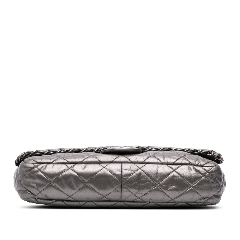Chanel Medium Quilted Metallic Aged Calfskin Chain Me Flap