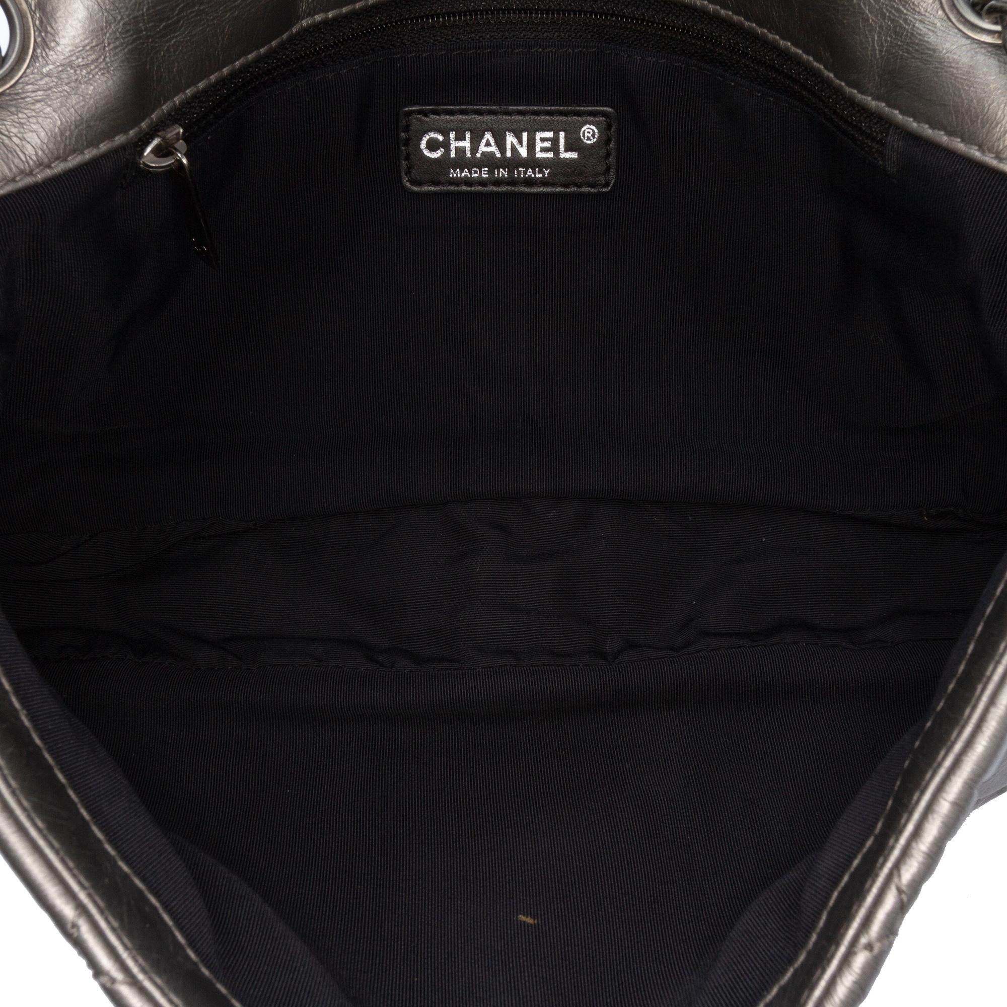 Chanel Medium Quilted Metallic Aged Calfskin Chain Me Flap