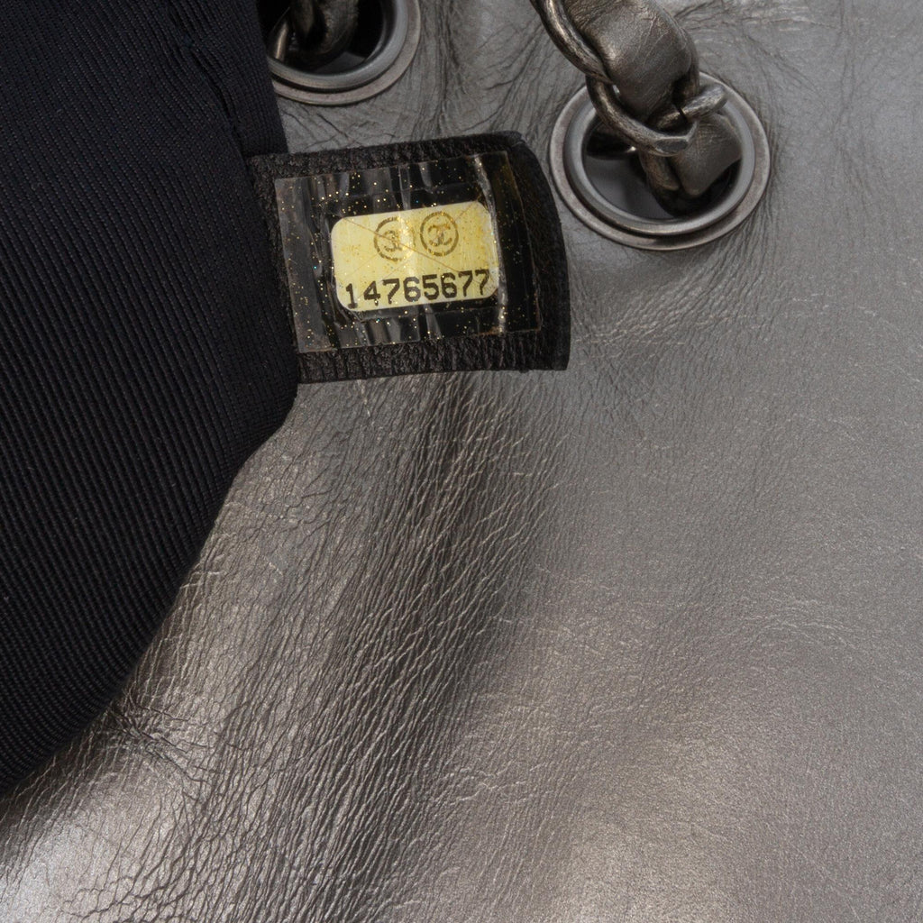 Chanel Medium Quilted Metallic Aged Calfskin Chain Me Flap