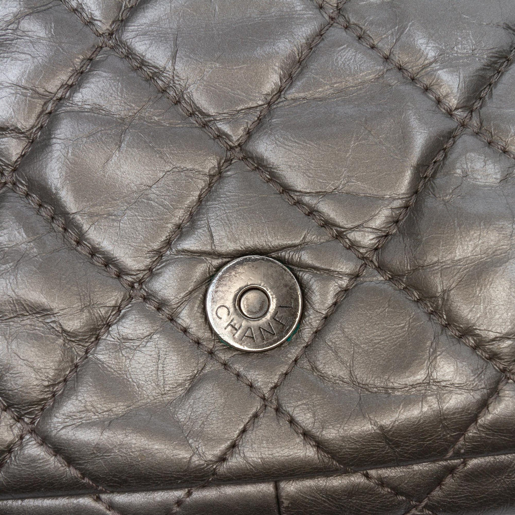 Chanel Medium Quilted Metallic Aged Calfskin Chain Me Flap