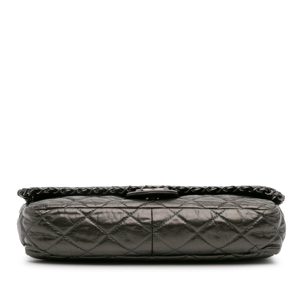 Chanel Medium Quilted Metallic Aged Calfskin Chain Me Flap