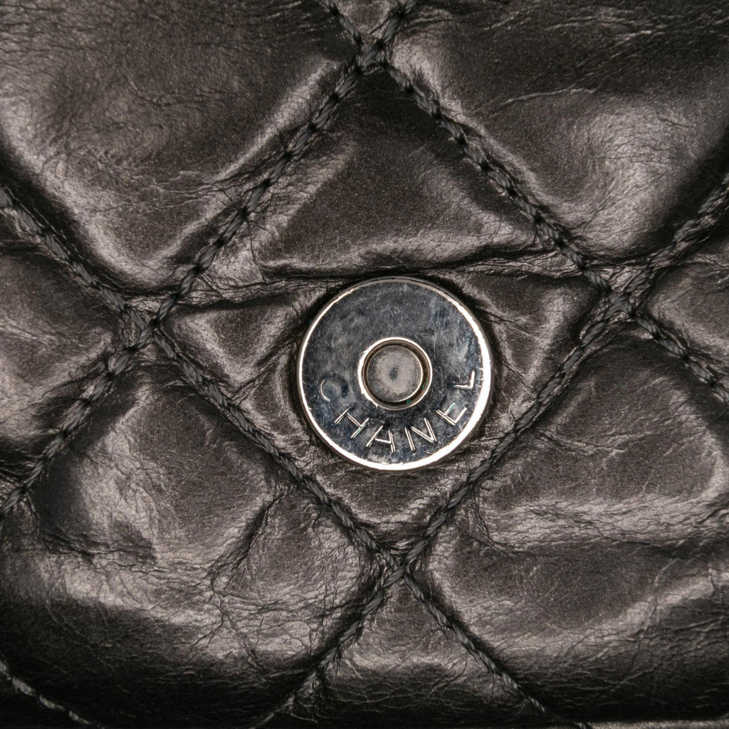 Chanel Medium Quilted Metallic Aged Calfskin Chain Me Flap