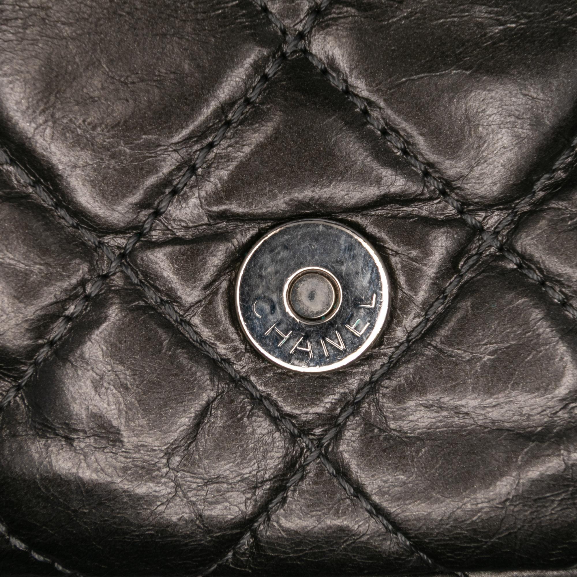 Chanel Medium Quilted Metallic Aged Calfskin Chain Me Flap